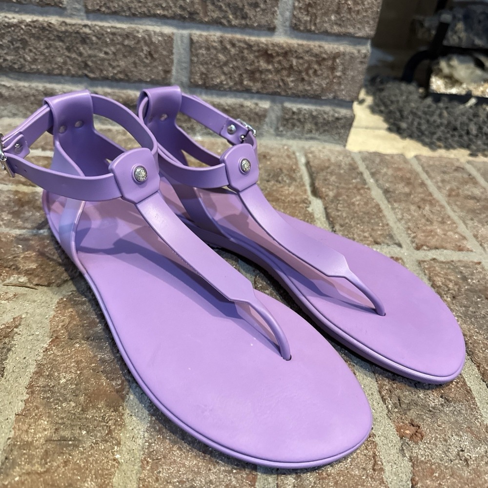 Hunter Womens Size 10 Purple Lilac T Strap Thong Flat Rubber Sandals #777